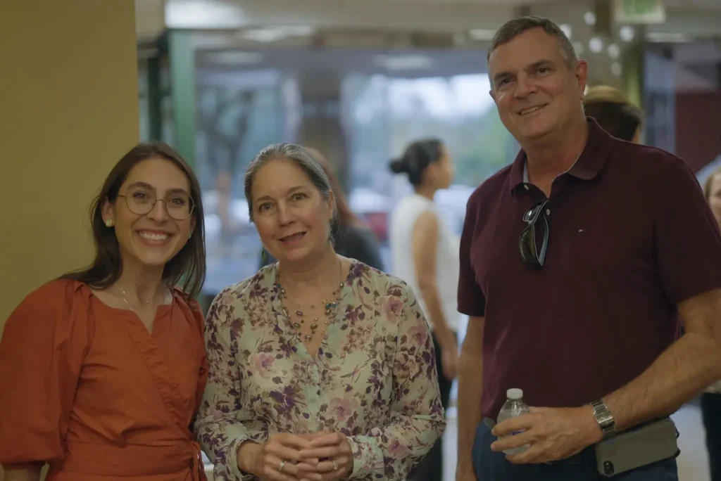 smiling girl with old man women