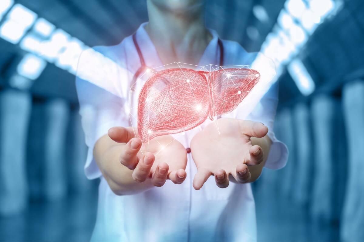 Nurse Showing Liver in hands