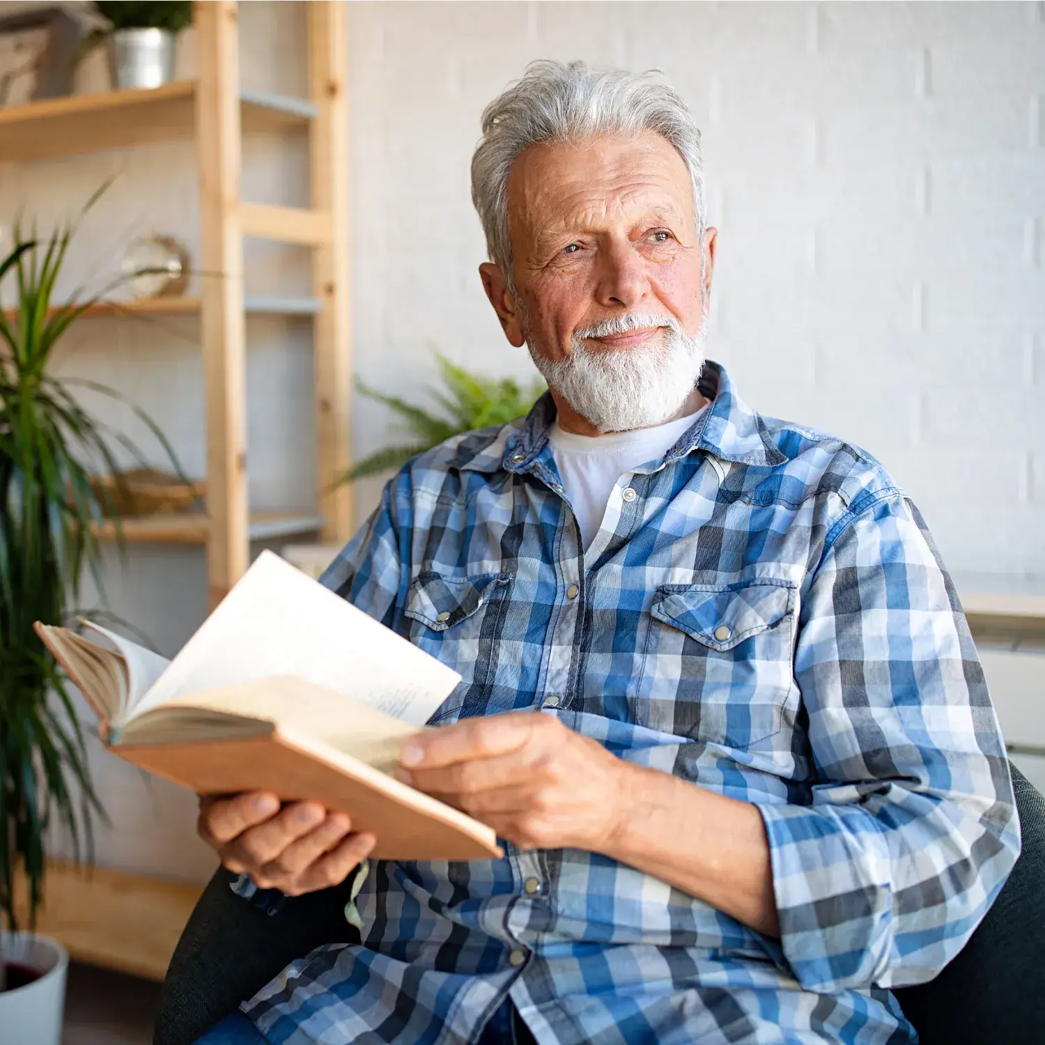 Oldman Reading Book