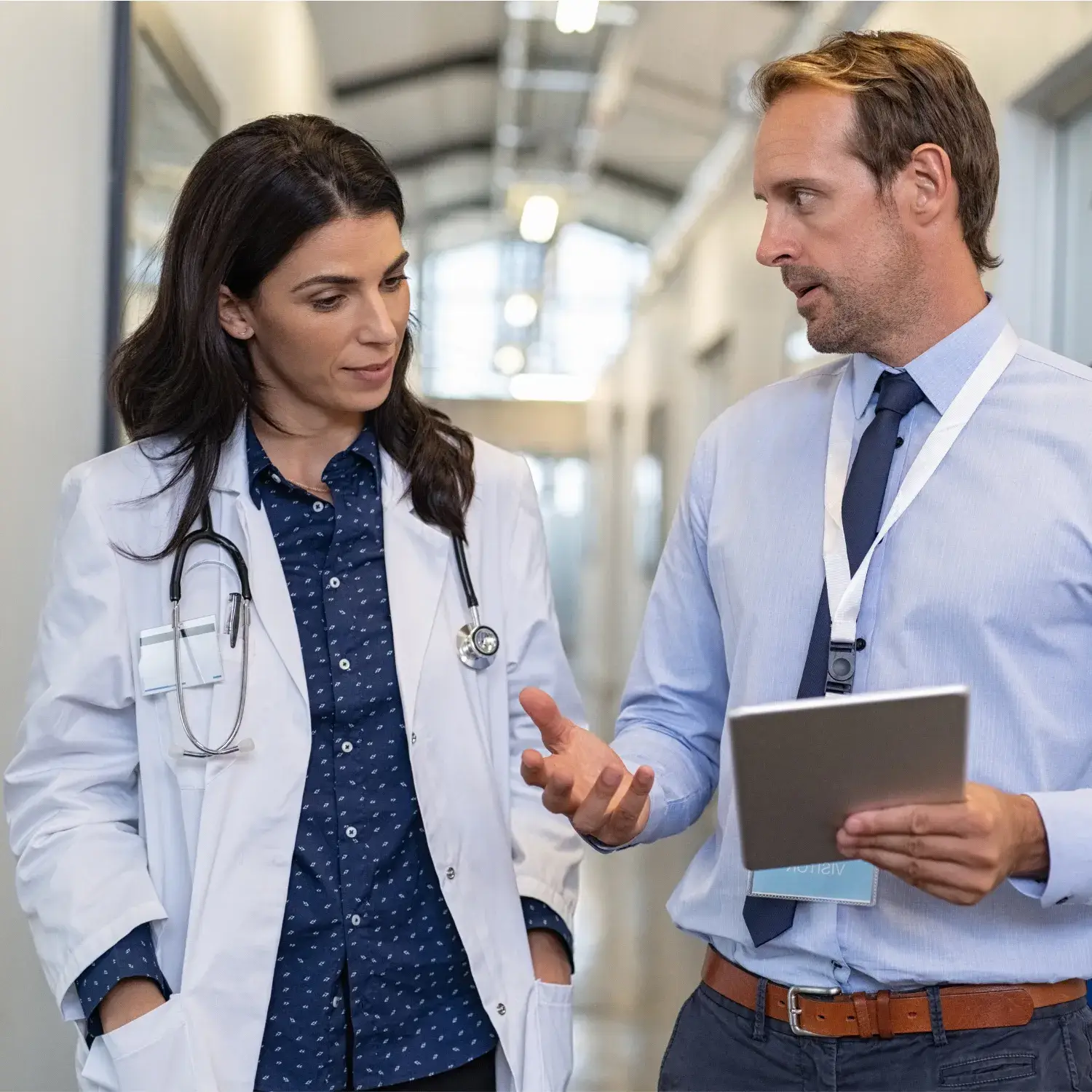 Visitor Discussing something with Doctor